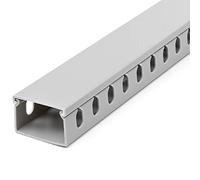 StarTech.com Open Slot Cable Management Raceway with Cover, 1-1/2"(38mm)W x 1"(25mm)H, 6.5ft(2m) length, 1/4"(8mm) Slots, PVC Network Cable Hider/Wall Wire Duct, Max 20 Cables, UL Listed - UL94...