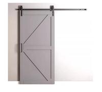 Rails de porte grange, kit quincaillerie robuste for coulissante, adapté à la décoration extérieure des granges, garages et écuries(67" Track (Single Door))