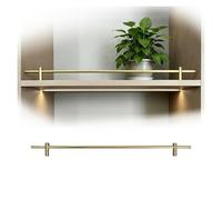 Rails De Protection D'étagère for Étagères Décoratives 18, 26, 24, 36, 42, 12 Pouces, Rail Basculant De Galerie, Clôture Anti-Chute for Bibliothèque, Organisateur De Placard(Gold,10in/25.4cm)