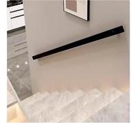 Rails de rampe d'escalier en aluminium noir de 1,7 m - Tige de support auxiliaire pour décoration et rénovation de la maison, design rectangulaire durable, installation facile