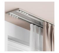 Rails De Rideau Au Plafond Double Rangée Ultra-Fin Tringle À Rideau 0.7-6m Rail Rideaux En Aluminium Rail Coulissant Invisible pour Salon Chambre À Coucher Avec Embout(Champagne,85cm/2.79ft)