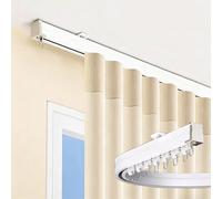 Rails de rideau flexibles et courbés Rails de rideaux courbes Fixation mural de plafond Installation facile Séparation de pièces for salon, chambre à coucher, douche(White,5.3m/17.4ft)