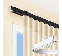 Rails de rideau flexibles et courbés Rails de rideaux courbes Fixation mural de plafond Installation facile Séparation de pièces for salon, chambre à coucher, douche(Black,5.2m/17.1ft)