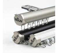 Rails De Rideaux Robustes séparateur de pièce Rail De Rideau De Plafond En Aluminium, 50-420 cm Tringle à rideau Muet Rideau Rail pour Fenêtre de Maison Chambre Balcon Salle de Bain(Gray,100cm/3.3ft)