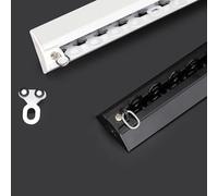Rails De Rideaux Ultra-Mince Tringle À Rideau Aluminium pour Rideaux Et Séparateurs De Pièce Montage Au Plafond avec Roues Dentées À Double Axe Rail De Rideau Silencieux(Blanc,210cm)