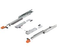 Rails de tiroir Gedotec à extension totale avec amortissement Blumotion | 1 jeu de Blum Movento 760H 6000S | Capacité de charge : 40 kg - 600 mm | Tip-On - Push-to-Open - Ensemble complet