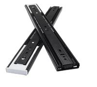 Rails de tiroir, Rail de guidage à fermeture douce for tiroir, tampon muet, glissières d'armoire trois sections(10 Inch(250mm))