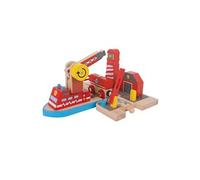 Bigjigs Rail Secours Incendie en Mer | Train en Bois | Circuit Train Bois | Jouet Enfant | Jouet Éducatif | Cadeau Enfant | Jouet en Bois | Compatible avec Autre Marques de Train en Bois