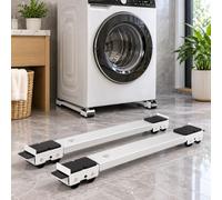 Rails lave-linge pour Electrolux EW6F3944S | Lot de 2 rails blancs extensibles de 45 à 70 cm, avec 16 roulettes, patins antidérapants et freins pour votre lave-linge.