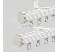 Rails Rideaux Plafond Kit De Rail De Rideau Coulissant Diviseur De Pièce Muet Glisser Rail De Plafond en Aluminium pour Bureau Salon Chambre(Blanc,310cm)