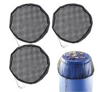 Rain Barrel Net Cover | 80cm Adjustable Water Butt Nett | Screen Netting with Drawstring Collection Bucket | for Preventing Fallen Leaves Debris Small Objects in Outdoor Garden