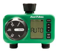 Rain Bird HET200 Minuteur électronique numérique d'arrosage/d'irrigation, fonctionne avec piles, filetage de tuyau d'arrosage de 1,9 cm, entrée en laiton robuste, 2 sorties/ports