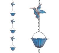 Rain Chain, Hummingbird and Cup Shaped Outdoor Rain Chain, Vintage Rain Chain Pendant, Garden Eaves Decoration