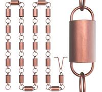 Rain Chains Direct - Channel Link Rain Chain - 8.5 FT - Pure Solid Copper - Premium Rain Chains for Gutters