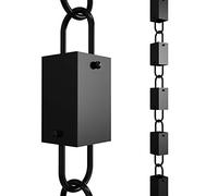 Rain Chains Direct Lien carré de 2,6 m de Long en Aluminium, revêtement en Poudre Noire, Remplacement Fonctionnel et décoratif pour gouttières