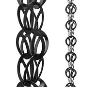 Rain Chains Direct Boucle Moderne de 2,6 m de Long, Aluminium, revêtement en Poudre Noire, Remplacement Fonctionnel et décoratif pour gouttières