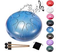 Rain Chime Drum Tambour de pluie pour jardin extérieur 8 notes 15,2 cm tambour chakra pluie tambour langue acier instrument de musique extérieur Enjoy the Rain Symphony (bleu)