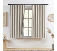 Rain City Lot de 2 Rideaux occultants Beige 127 x 160 cm de Style Rustique en Toile de Jute texturée avec Languette arrière et Passe-Tringle