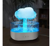 Rain Cloud Humidificateur, humidificateur sonore en Forme de Goutte de Pluie et diffuseur d'huiles essentielles d'aromathérapie avec 7 lumières colorées Nano Brume, Aide à Dormir et à se détendre (C)