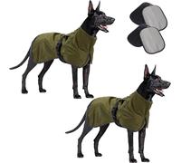 Rain Coat for Dogs, Cold Weather Coat with Soft Fleece Lining, Waterproof Dog with Legs,Djustable Dog Rain Reflective Raincoats for Indoor & Outdoor, Camping (2Pcs Green, XL)