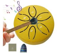 Rain Drum - 3 Inch | 6 Notes Steel Tongue Instrument | Meditation Music Percussion For Stress Relief, Yoga, Mindfulness Practice, Educational Tool For Adults Kids Beginners Relaxation
