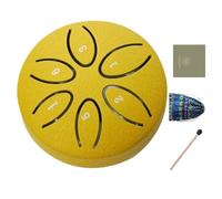 Rain Drum - 6 Notes Steel Tongue Music Drum for Educational Hand Percussion, Mindfulness Practice with Relaxation Function, Yoga Instrument for Adults and Beginners, 3.15 Inches