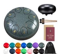 Rain Drum for Outside Garden, Steel Tongue Drum Rain Chime, 8 Note 6 Inch Chakra Drum for Rain, Metal Tongue Drum Rain Chimes Outside, For Musical Education Entertainment Meditation Yoga Zen Gifts (N)