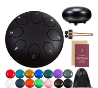 Rain Drum for Outside Garden, Steel Tongue Drum Rain Chime, 8 Note 6 Inch Chakra Drum for Rain, Metal Tongue Drum Rain Chimes Outside, For Musical Education Entertainment Meditation Yoga Zen Gifts (H)