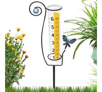 Rain Gauge Outdoor, Decorative Weather Meter, Accurate Rainfall Tracker, Freeze-Proof Collector, Ground-Mounted Instrument for Driveway, Deck, Yard, Pathway, Flower, Fence, Trellis, Farm and Lawn