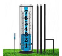 Rain Measure Gauge, Accurate Water Gauge with Stake, 10.63 inches Outdoor Rainwater Measuring Meter for Lawn, Garden, Yard, Farm, Terrace, Deck, Fence Weather Monitoring Tool