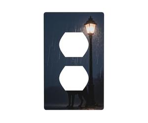 Rain Night Wolf Plaque d'interrupteur en polycarbonate incassable sans vis pour bureau à domicile