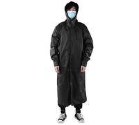 Rain Poncho, Rain Coat Veste de Pluie Vesilles de Pluie Extérieure Portable Eva Hooded Coat pour Hommes et Femmes Gear for Camping Randing Riding, Black (L)