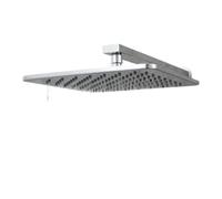 rain shower head, Pommeau de douche à effet pluie 8'' 10'', pivotant à 360°, carré, fixe, pressurisé, noir chromé,for Rain & Handheld(Black 10 Inch)