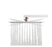 rain shower head, Pommeau de douche carré élégant en acier inoxydable de 10 pouces, pommeau de douche fixe for salle de bain, arroseur de douche à jet supérieur for salle de bain, chauve-souris,for R