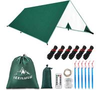 Rain Tarp,3 X 3 M,Camping Tarp,Rain Tarp With Eyelets 6 Pegs And 6 Ropes,Waterproof,Anti-Uv,Lightweight Tent Tarp For Hammock Waterproof Outdoor Hiking.[A15]