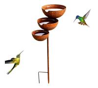 Rain Water Catcher | 3 niveaux Rustproof Garden Stake Bird & Watering Station | Decorative Outdoor Bee, Hummingbird & Butterfly Water Feeder | Yard, Lawn, Patio, Porch, Garden Pathway