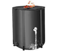 Rain Water Collection Barrel 13 Gallons Rain Barrel UV Resistant Collapsible with 2 Way Zipper, Tap ＆ Support Rods Stable Portable Rainwater Collection System, Utilisation intérieure
