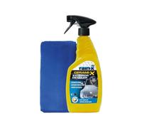 Rain-X Cerami-X Detailer Premium - Revêtement Céramique Haute Brillance - Effet Déperlant et sans Traces - 750ml plus Chiffon Microfibre Voiture