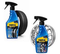 Rain-X Kit Nettoyant Jantes & Brillant Pneus avec Brosse Jantes- 2× 500 ml