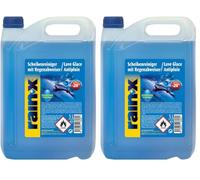 Rain-X Lave-Glace Anti-Pluie - Technologie Hydrophobe pour Visibilité Optimale - Protection Antigel Jusqu’à -20°C - Formule sans Méthanol - 5L (Lot de 2)
