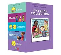 Raina Telgemeier Collection 5 Books Set (Smile, Drama, Sisters, Ghosts, Guts)