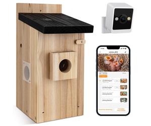 RAINBEAN Nichoir avec caméra NW-E1 - 4 MP, observation d’oiseaux en temps réel, détection IA, DIY