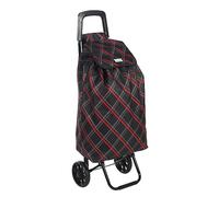 Rainberg Chariot de Courses léger à 2 Roues, 50 litres, résistant et Pliable, Pliable, Chariots pliants pour Un Rangement Facile (Noir et Rouge)