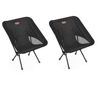 Rainberg Lot de 2 chaises de Camping Ultra légères, chaises de Camping Pliantes pour Adultes, chaises de Jardin, de Pique-Nique, de Barbecue - Noir