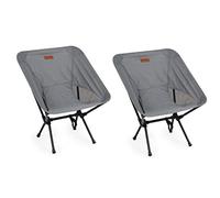 Rainberg Lot de 2 chaises de camping ultra légères pliantes, chaises de camping pour adultes, chaises de jardin pliantes pour pique-nique, barbecue (gris)
