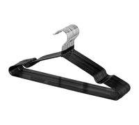 Rainberg Lot de 25 cintres en métal avec revêtement en Caoutchouc de qualité supérieure, très résistants, Peu encombrants, pour armoires, Porte-Manteaux, Minces et antidérapants, Noir