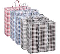 Rainberg Lot de 5 sacs à linge extra résistants - Motif écossais - Double fermeture éclair - Sacs de déménagement - Sacs d'emballage - Sacs de rangement (Ex-Large (60 x 60 cm)