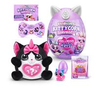 Rainbocorns Kittycorn Surprise Series 7, Black Cat - Peluche à Collectionner - 10 Surprises à déballer, peler et révéler Le cœur, Autocollants, à partir de 3 Ans (Black Cat)