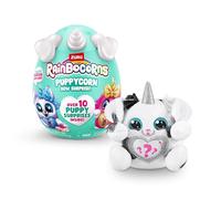 Rainbocorns Puppycorn Bow Surprise, Puppycorn Series 3, Zedd Le Dalmatien - Peluche à Collectionner - 5 Couches de Surprises, peler et révéler Un cœur, Autocollants, Slime, à partir de 3 Ans