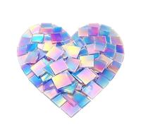 Rainbow Acrylic Squares - 100 Pieces Colorful Mini Blocks | High Clarity Holographic Tiles, Rainbow Acrylic Sheet for Women Men Resin Mosaic Art Jewelry Home Indoor